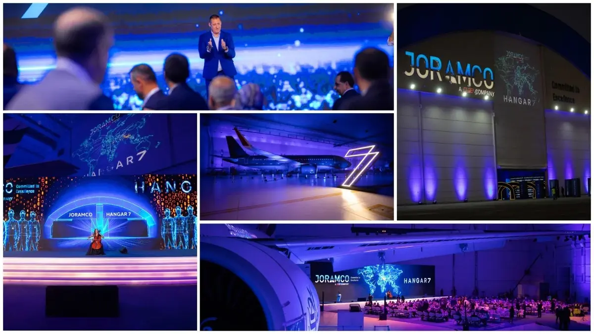 هاشتاق عربي - جورامكو تقيم عشاء "تحت ظل الطائرات" احتفاءً ببدء العمليات التشغيلية في هنجر 7