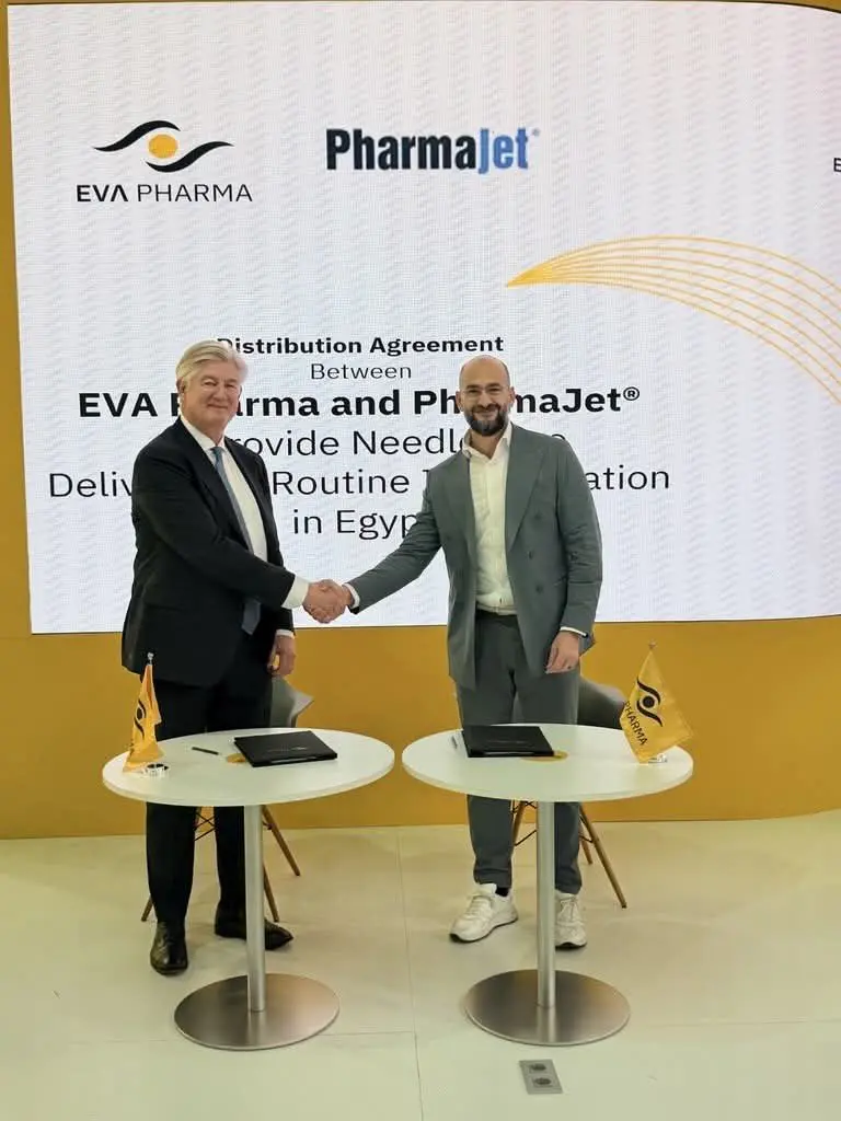 «إيفا فارما» توقع اتفاقية مع «فارما جيت» لتوسيع القدرات التصنيعية للحقن بدون إبر في مصر