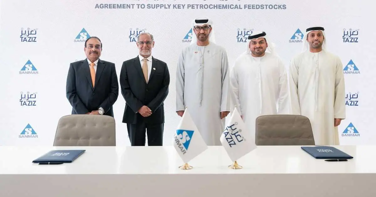 "تعزيز" توقّع اتفاقية مع "سانمار" الهندية لتصدير الكيماويات