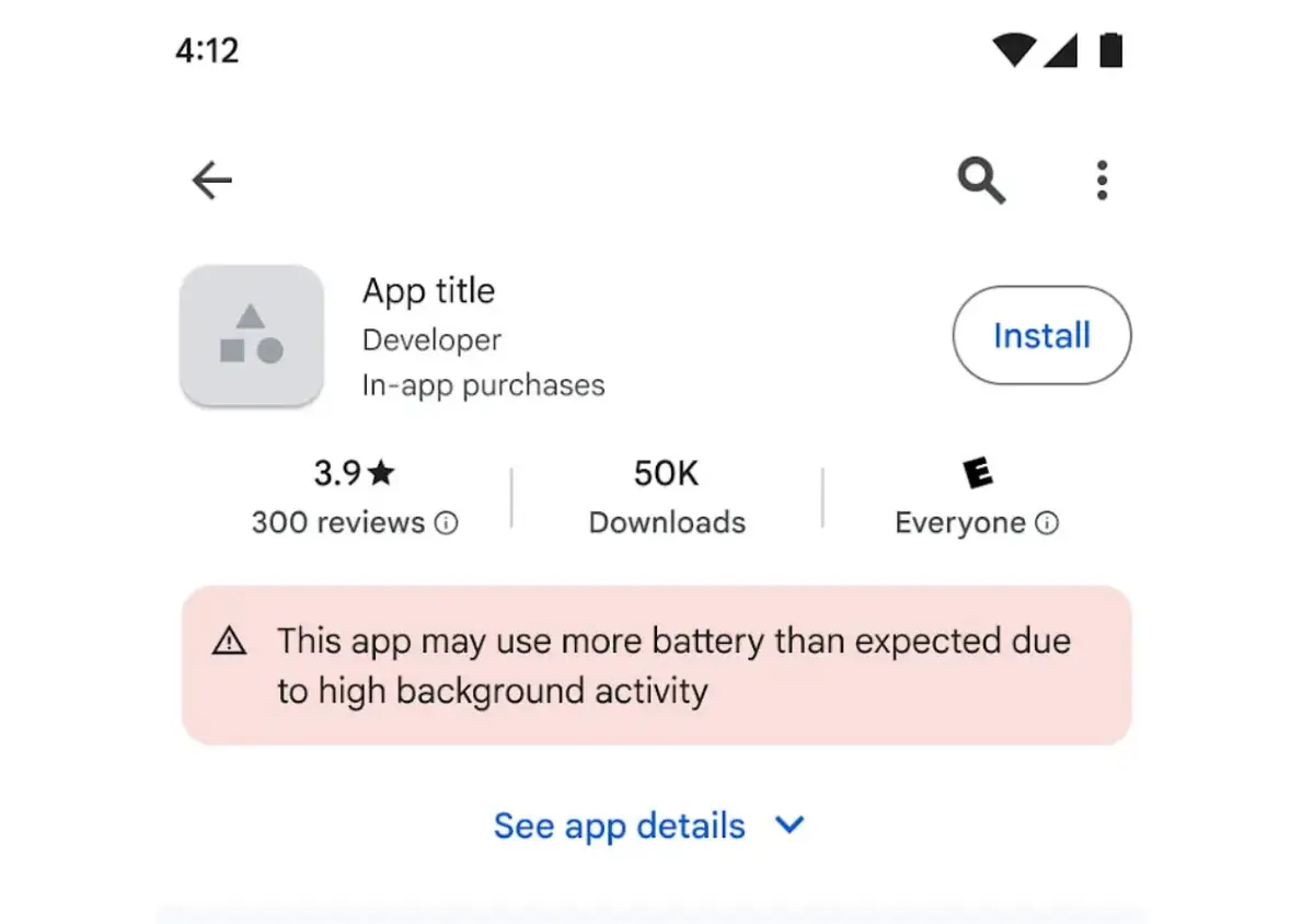 جوجل بلاي سيعرض تحذيرات بالتطبيقات التي تُفرط في استهلاك البطارية