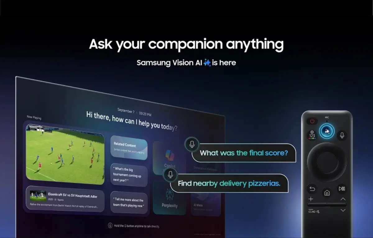 سامسونج تطلق Vision AI Companion.. منصة ذكاء اصطناعي لأجهزة التلفاز المنزلية