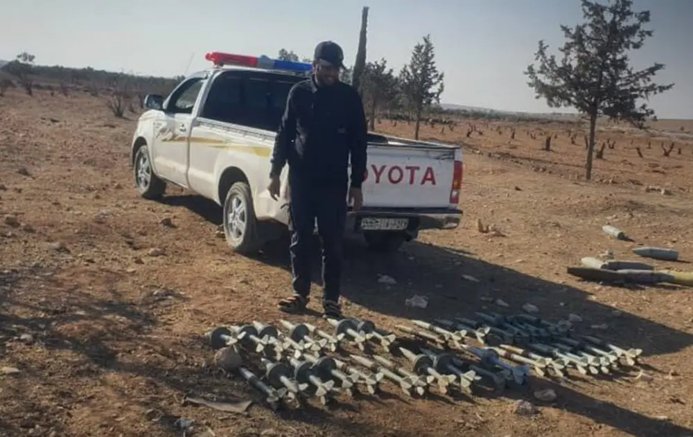 ضبط صواريخ مضادة للدروع داخل بستان زراعي في ريف حمص