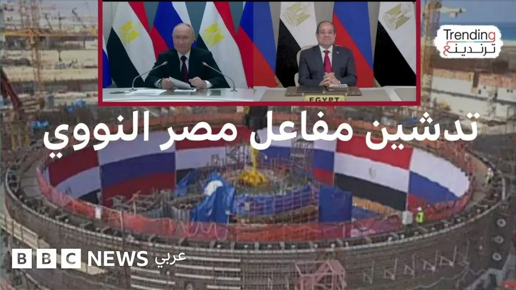 السيسي وبوتين يشاركان في مراسم تركيب وعاء ضغط المفاعل للوحدة الأولى بمحطة الضبعة النووية