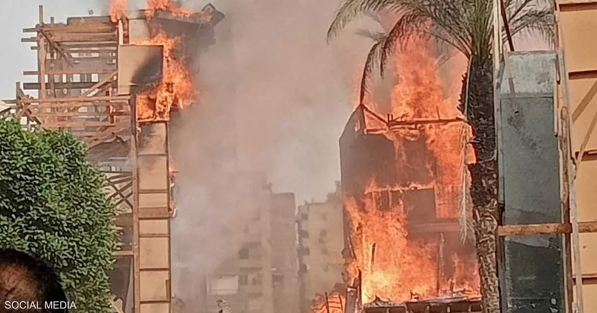فيديو.. حريق كبير بستوديو مصر في القاهرة