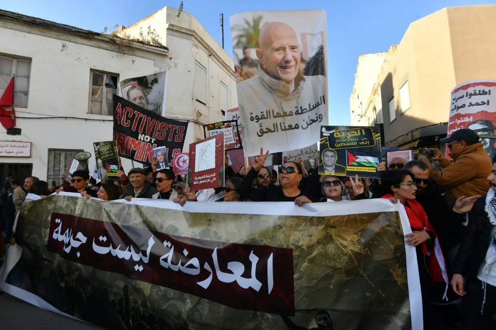 تظاهرة ضد السلطة في تونس تحت شعار "المعارضة ليست جريمة"