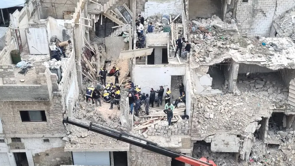 وفاة عامل بانهيار مبنى قيد الإنشاء في حي القاطرجي بحلب