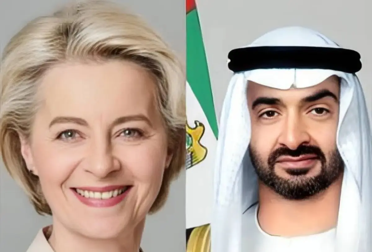 الرئيس الإماراتي محمد بن زايد وفون دير لاين يؤكدان التعاون والتجارة الحرة ودعم «حل الدولتين» والحوار