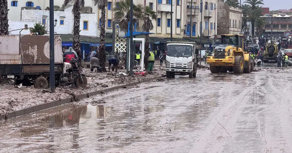 المغرب.. جهود لإزالة مخلفات فيضانات "استثنائية" في آسفي