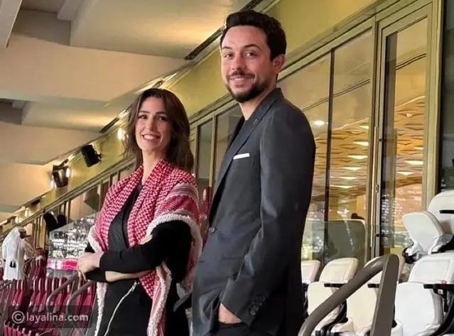 الأمير الحسين والأميرة رجوة يخطفان الأنظار في نهائي كأس العرب