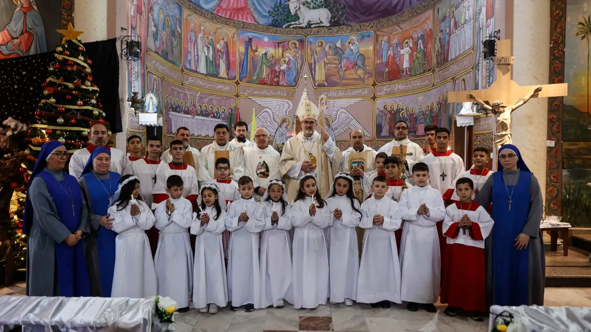 إقامة قداس عيد الميلاد بالكنيسة الكاثوليكية الوحيدة في غزة