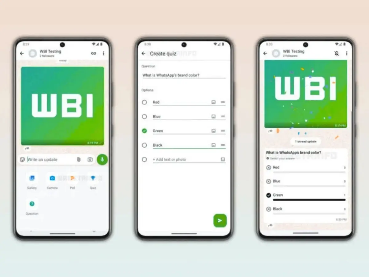 واتساب يختبر ميزة الاختبارات التفاعلية في القنوات عبر تحديث تجريبي جديد