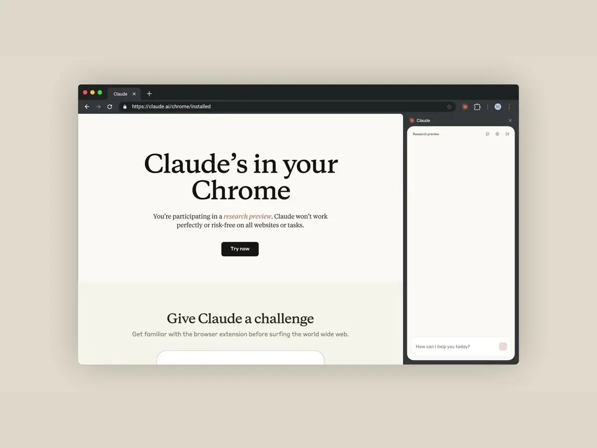 إضافة Claude لمتصفح كروم متاحة الآن لجميع المشتركين المدفوعين