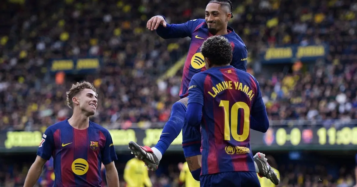 قطار برشلونة لا يتوقف ويدهس فياريال في نهاية عام مثالي