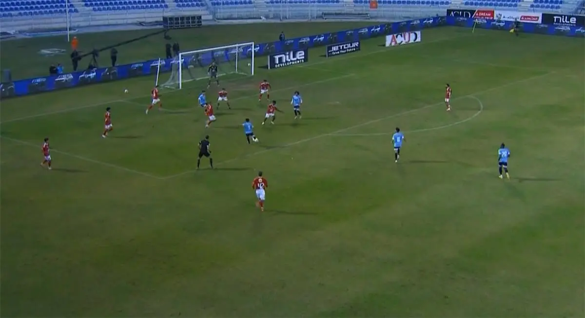 رشاد العرفاوي يسجل هدف غزل المحلة الأول أمام الأهلي