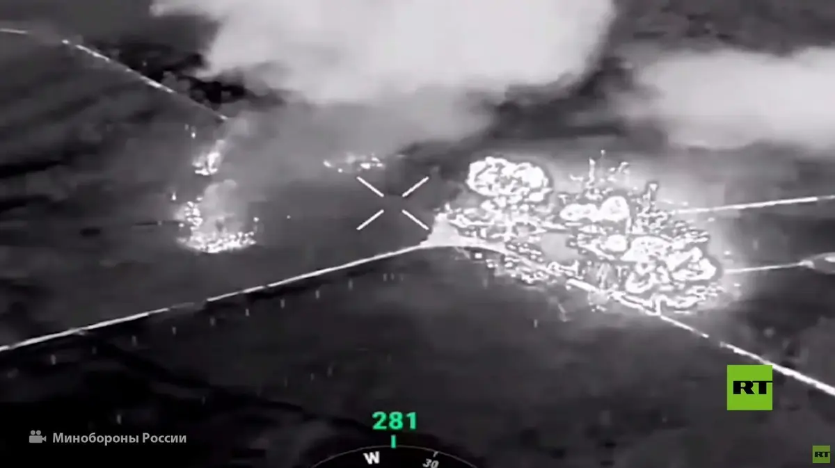 مشاهد لقصف مواقع أوكرانية براجمات اللهب الروسية TOS-1A