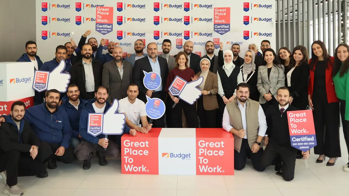 "بدجت" الأولى بقطاع تأجير السيارات في الأردن حصولا على شهادة Great Place to Work