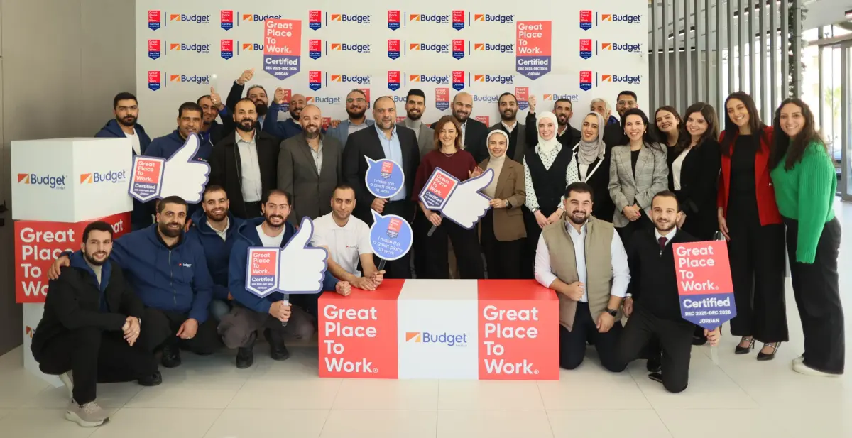 هاشتاق عربي - بدجت لتأجير السيارات تُحقق إنجازًا نوعيًا وتُصبح الأولى في قطاع تأجير السيارات بالحصول على شهادة Great Place to Work®في الأردن