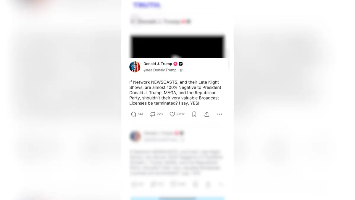 بمنشورات ليلية.. ترامب يهاجم شبكات التلفزيون على منصة "تروث سوشيال"