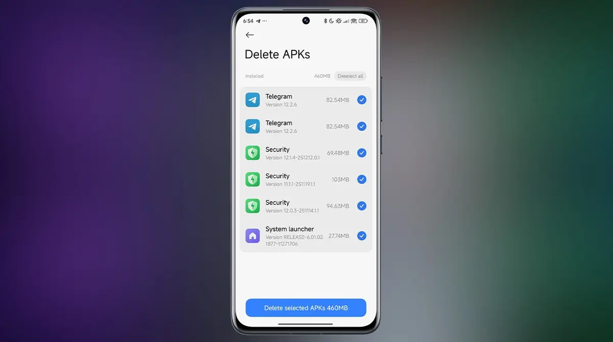 ميزة HyperOS: تنظيف ملفات APK غير الضرورية بنقرة واحدة