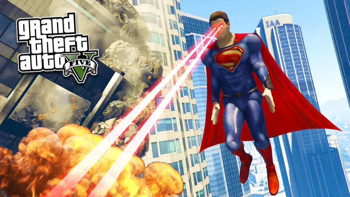 العب GTA 5 بشخصية سوبرمان ودمّر كل شيء!