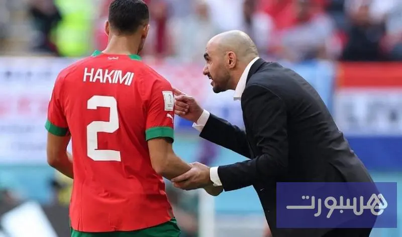 الركراكي رفقة حكيمي في الندوة الصحافية الخاصة بمباراة "الأسود" وزامبيا - هسبورت