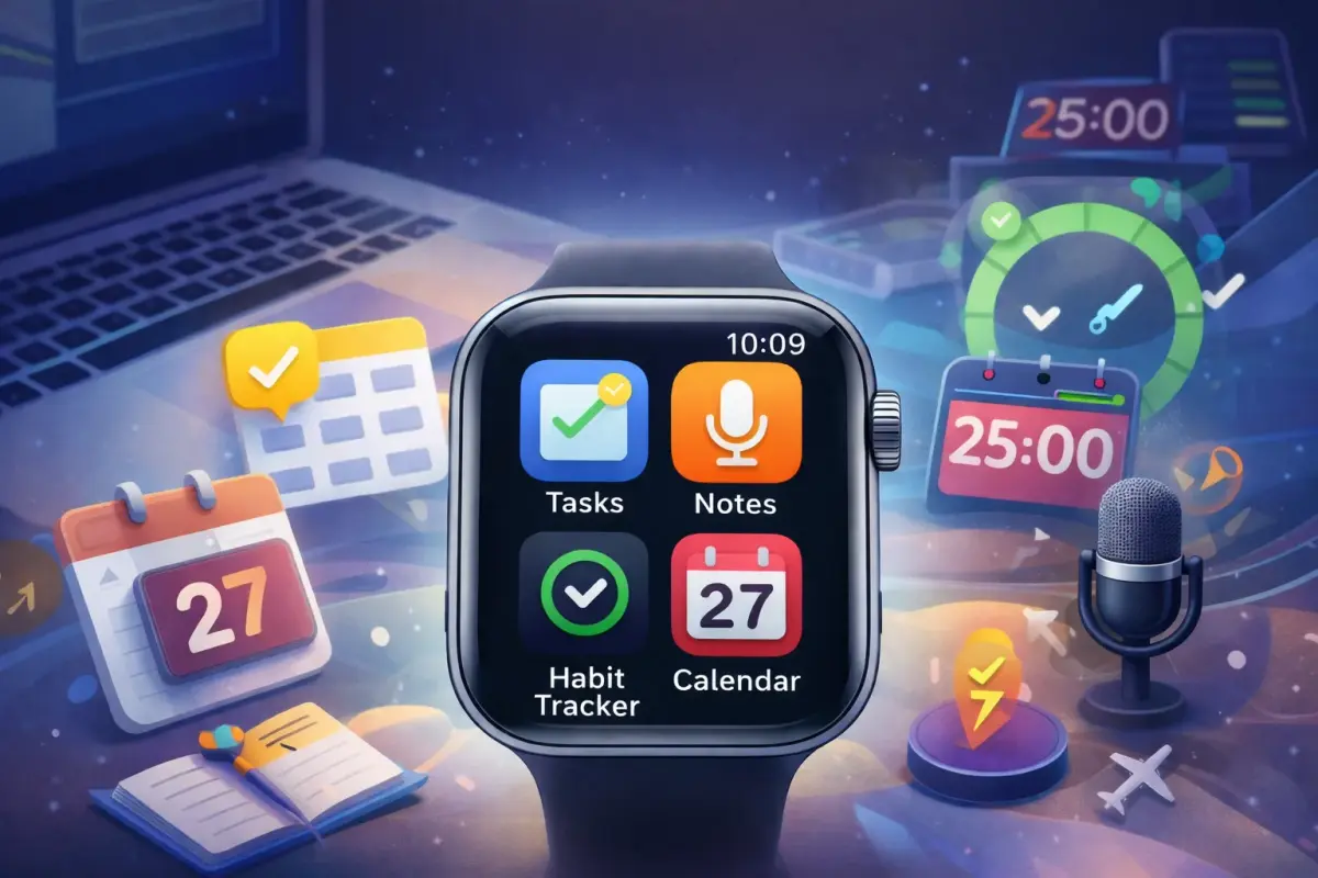 أفضل تطبيقات Apple Watch لتعزيز الإنتاجية في 2026 - سوالف سوفت