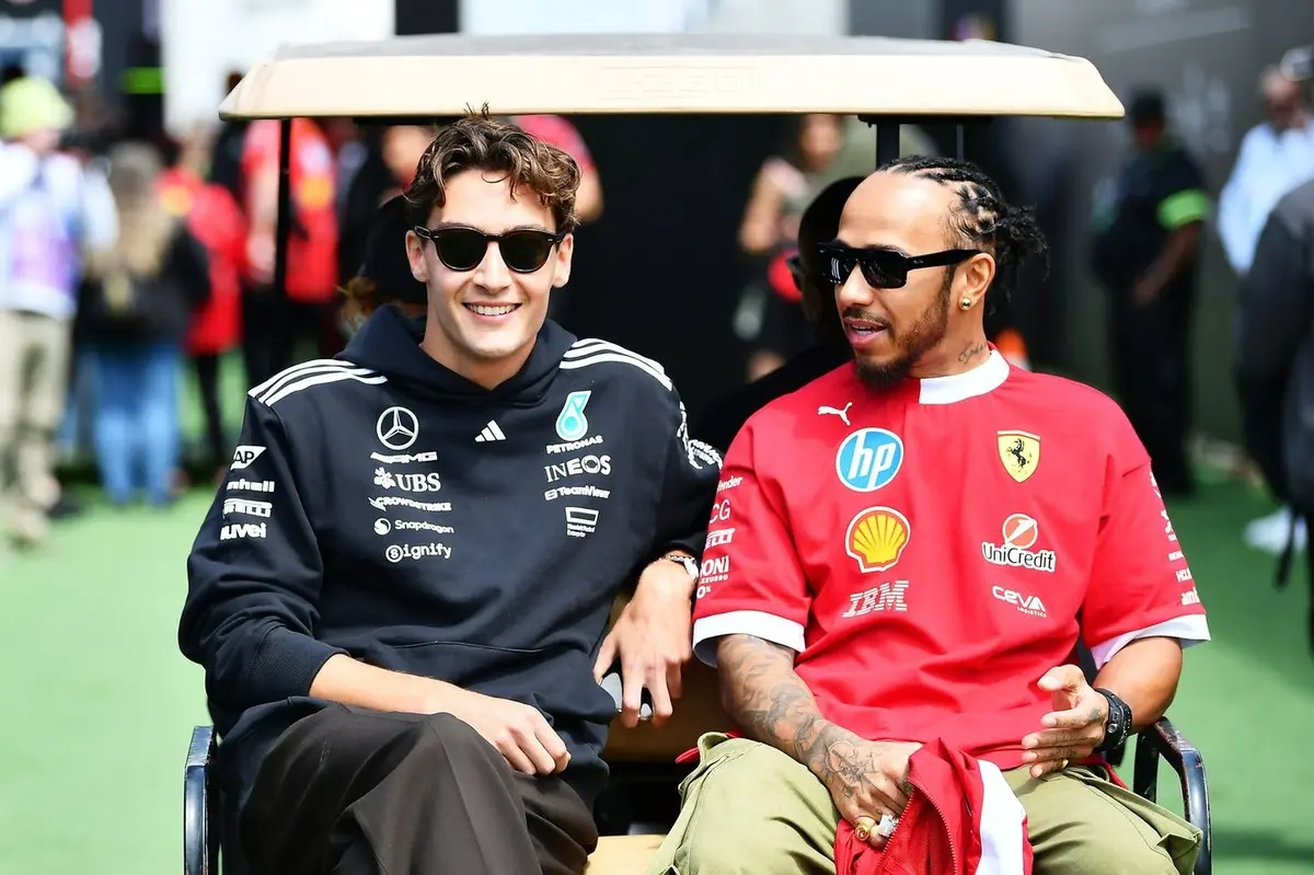 George Russell reveals the Lewis Hamilton prank that “wallpapered” the Mercedes office