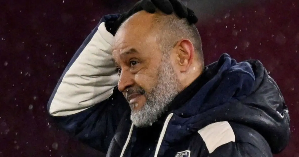 بعد أموريم وماريسكا.. نونو سانتو على حافة الإقالة بعد سقوط وست هام