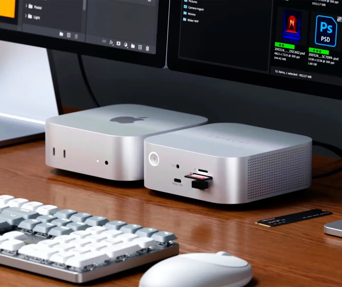 محطة Thunderbolt 5 لـ Mac mini: Satechi CubeDock مع مداخل و140W طاقة