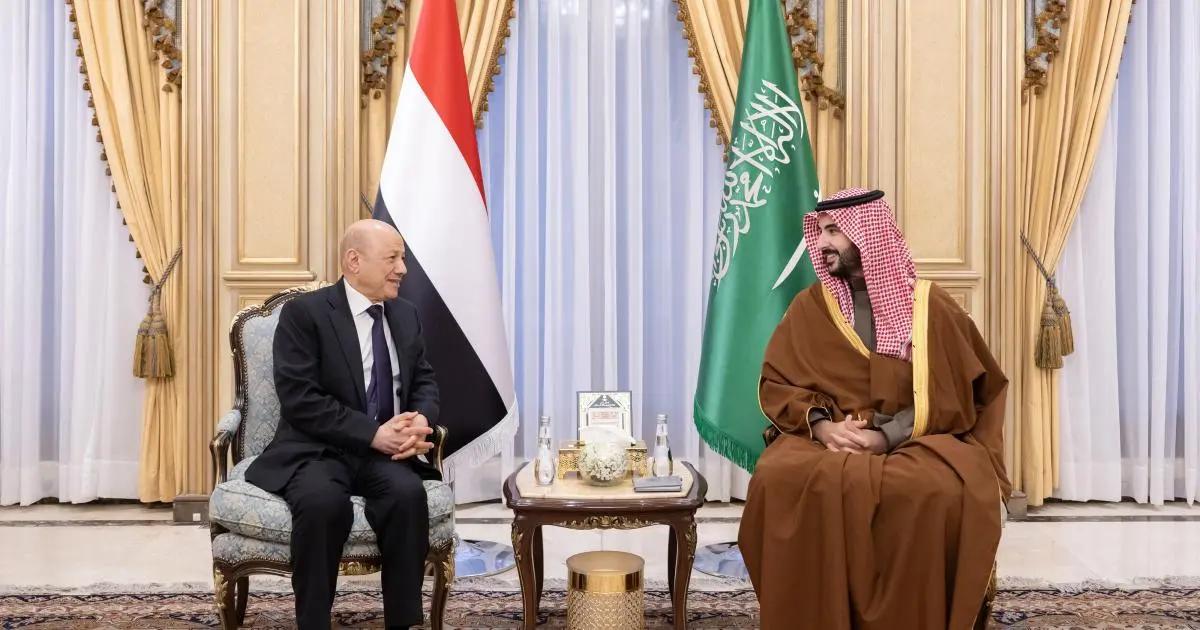 وزير الدفاع السعودي يبحث مع العليمي سبل دعم اليمن