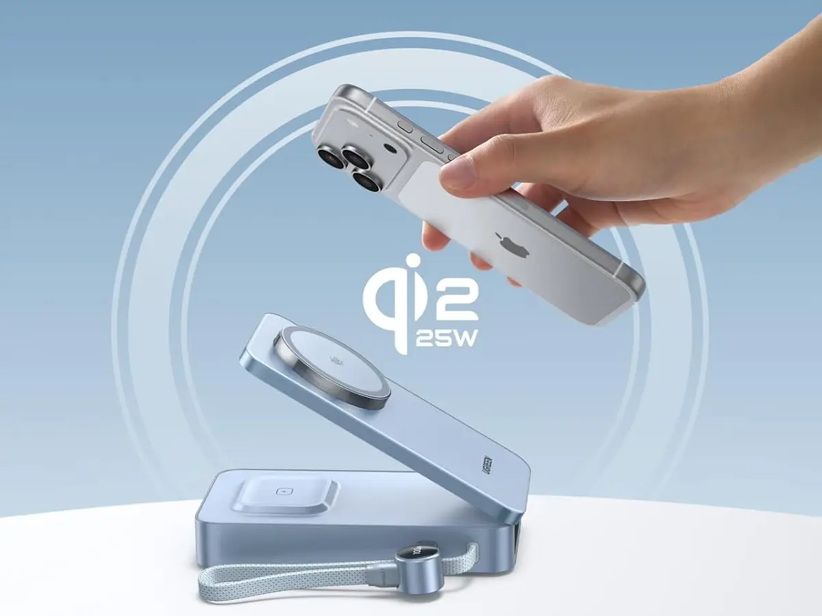 يوجرين تطلق باور بانك 20K MagFlow Qi2 بقوة 25W وتصميم قابل للطي