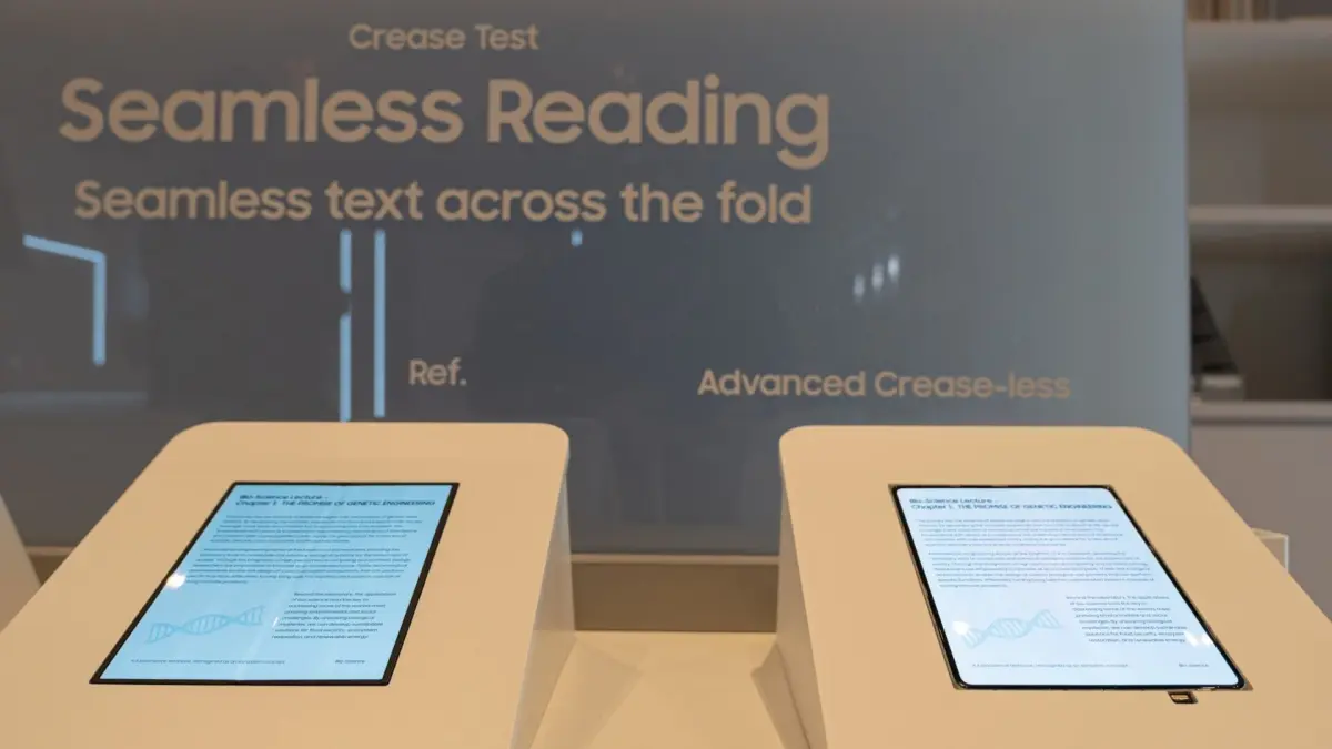 Galaxy Z Fold 8 قد يعتمد هيكل UTG مزدوج لتقليل تجعد الشاشة القابلة للطي - عالم التقنية