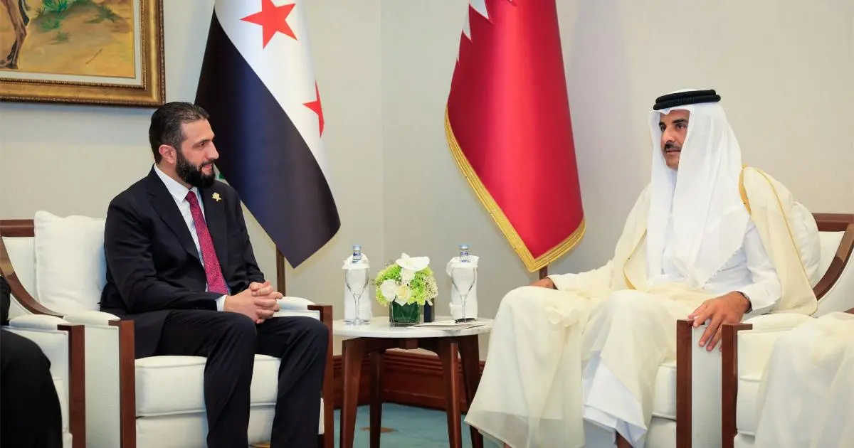 أمير قطر يبحث مع الشرع التطورات في الساحة السورية