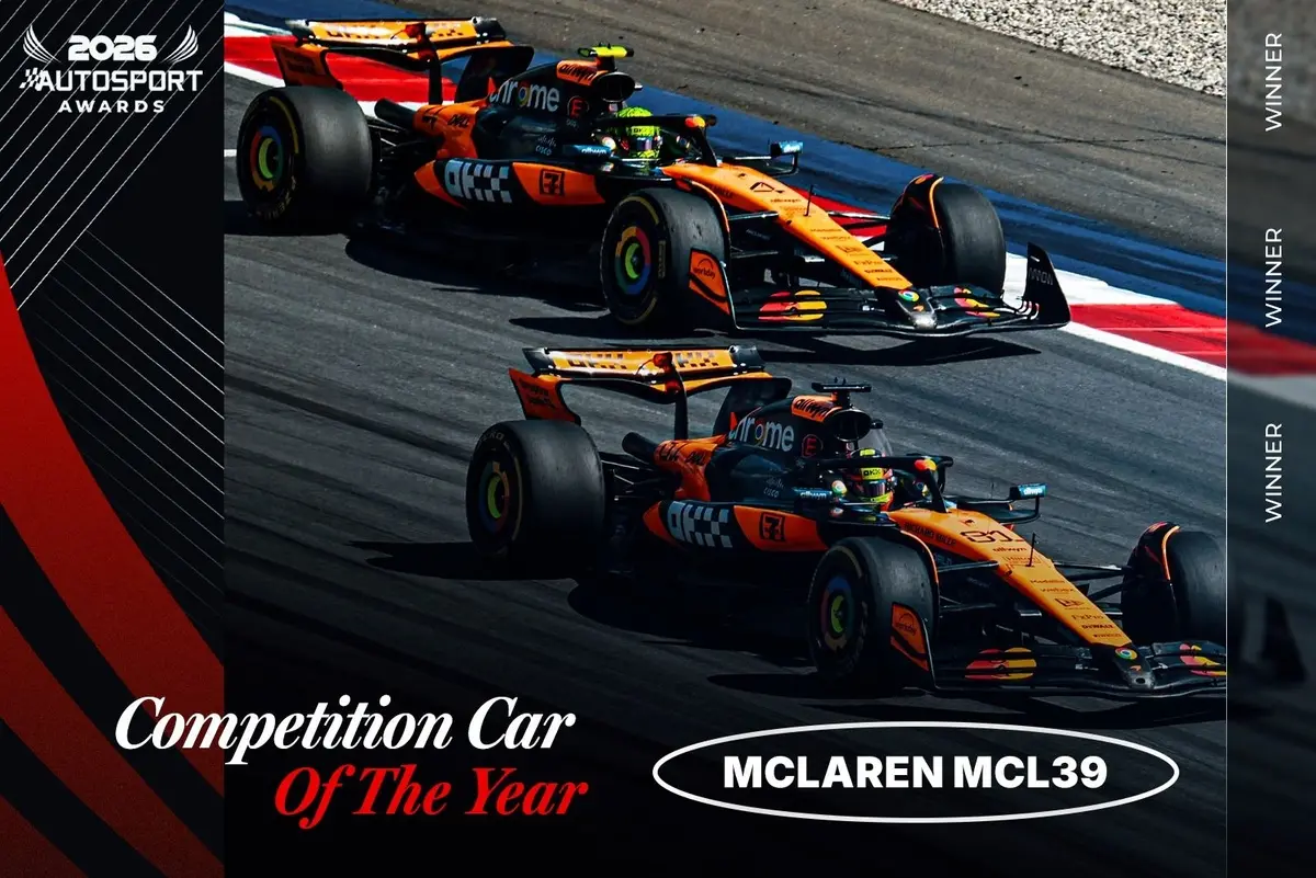 McLaren MCL39 wins Autosport’s Competition Car of the Year Award