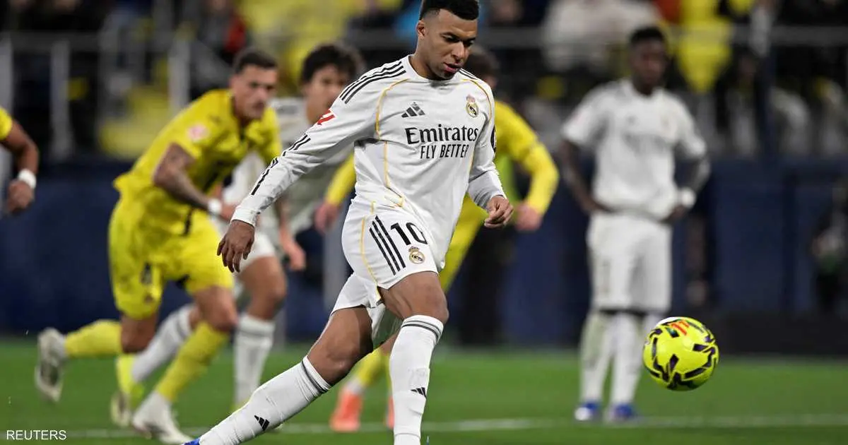 ثنائية مبابي تقود ريال مدريد لتجاوز فياريال وتصدر الدوري