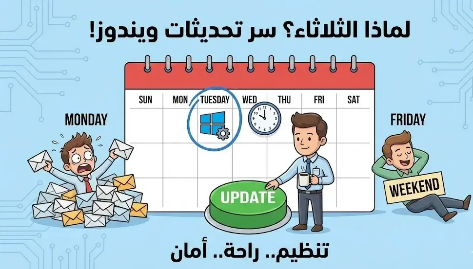 لماذا الثلاثاء؟ سر تحديثات ويندوز - سوالف سوفت