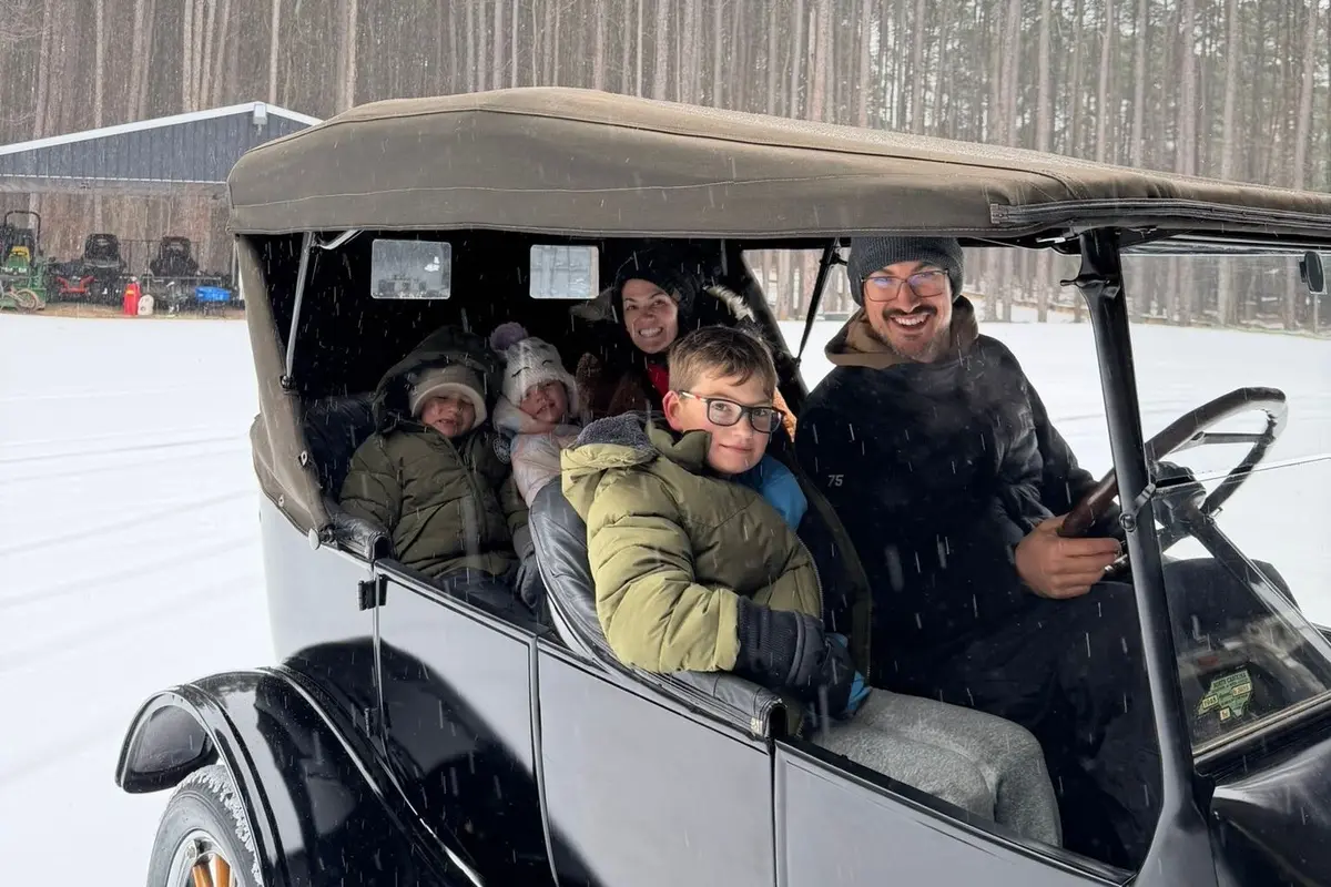 Watch NASCAR star Joey Logano snow drift a 1924 Model T