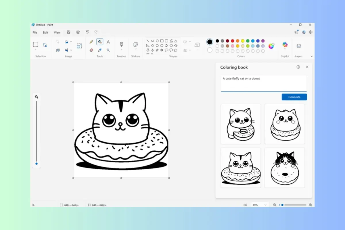 يمكن الآن لـ Microsoft Paint إنشاء كتب تلوين باستخدام الذكاء الاصطناعي