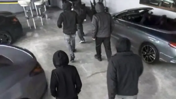 لصوص يسرقون 8 سيارات رياضية فاخرة