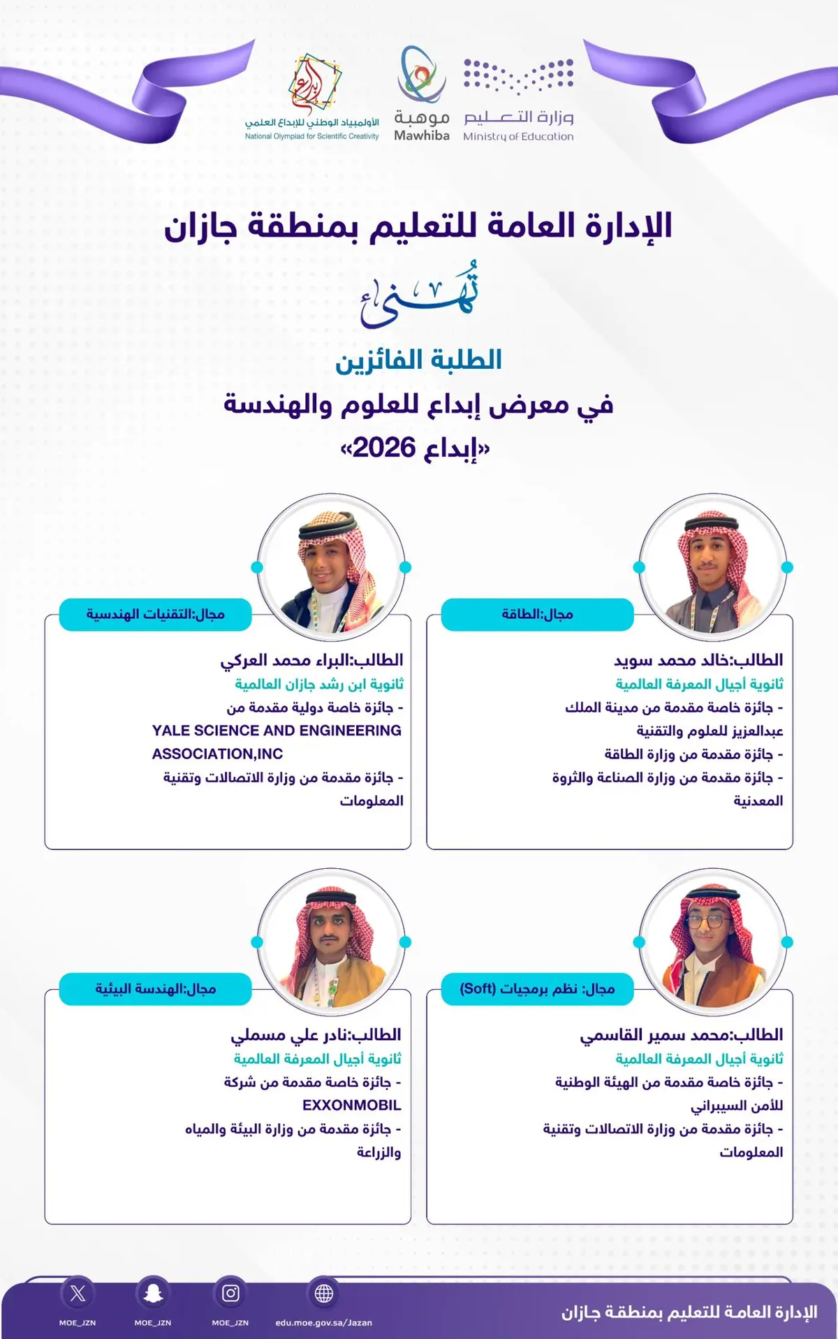 «تعليم جازان» يجني الذهب.. كيف حصد الطلاب 22 جائزة علمية بالرياض؟