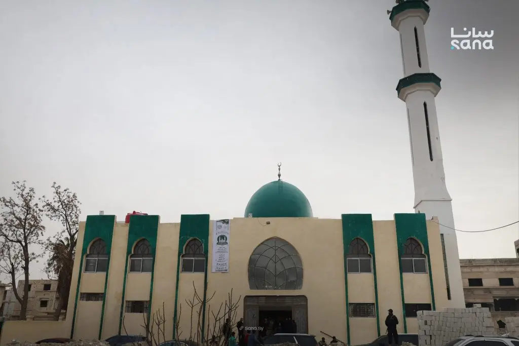 افتتاح جامع الرحمن في مدينة الحجر الأسود بريف دمشق بعد الانتهاء من ترميمه