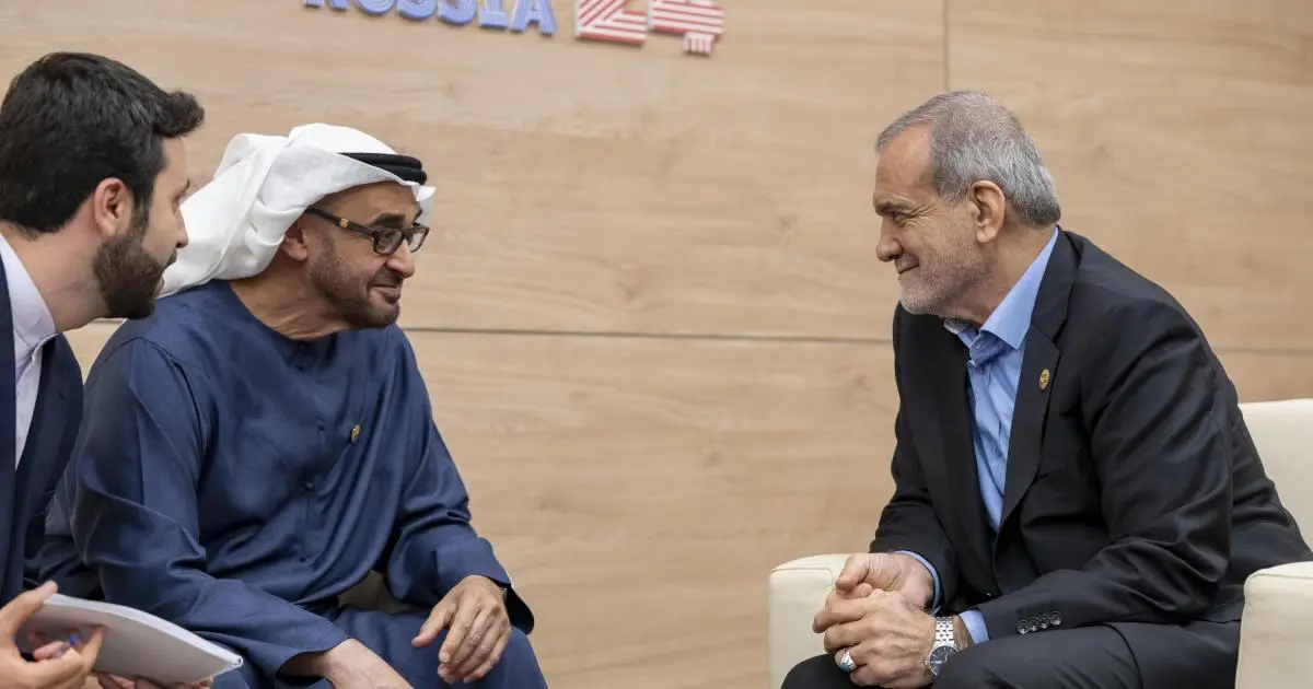 رئيسا الإمارات وإيران يبحثان العلاقات وتطورات المنطقة