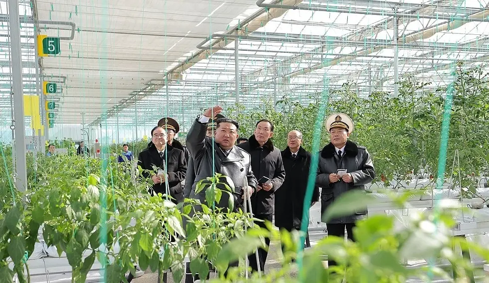 كيم جونغ أون يفتتح مجمعا ضخما من البيوت الزراعية