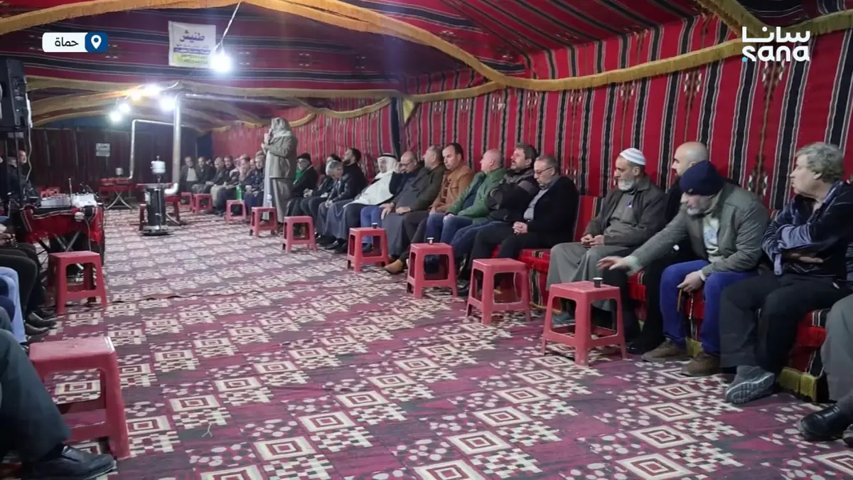 خيمة عزاء في حي الكيلانية لأرواح شهداء مجزرة حماة التي ارتكبها النظام البائد عام 1982