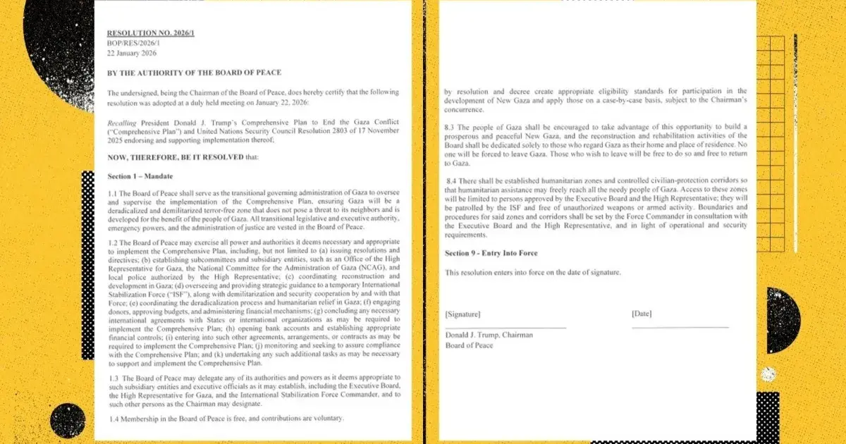 "المجلة" تنشر النص الحرفي لأول قرار لرئيس "مجلس السلام" دونالد ترمب