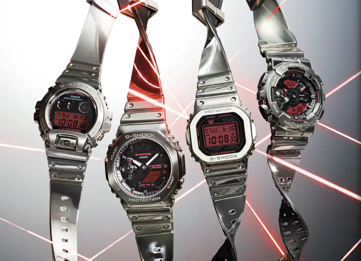 كاسيو تطلق رسميًا 4 ساعات معدنية جديدة بشاشات حمراء لافتة - التقنية بلا حدود