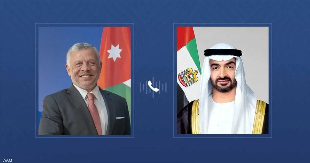 رئيس دولة الإمارات وملك الأردن يبحثان المستجدات في المنطقة