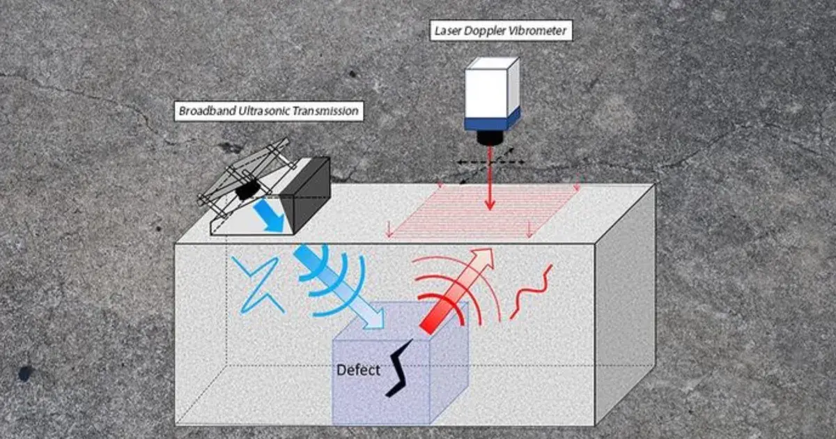 تصوير بالموجات فوق الصوتية يكشف عيوب جميع أنواع الخرسانة دون تفتيتها