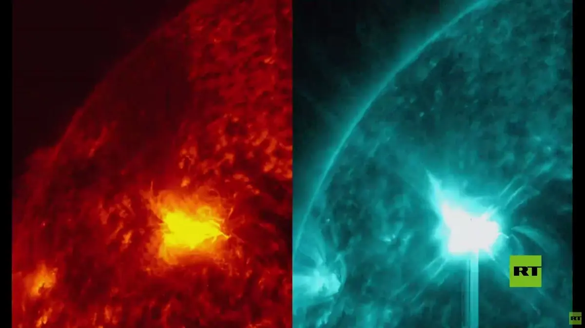 توهج شمسي من الفئة X عالي الشدة على سطح الشمس