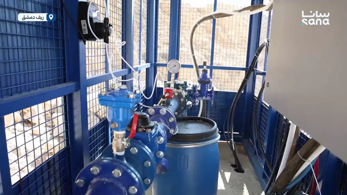 وضع أربع آبار جديدة بالخدمة ضمن مشروع آبار المكاسر في مدينة دوما بريف دمشق